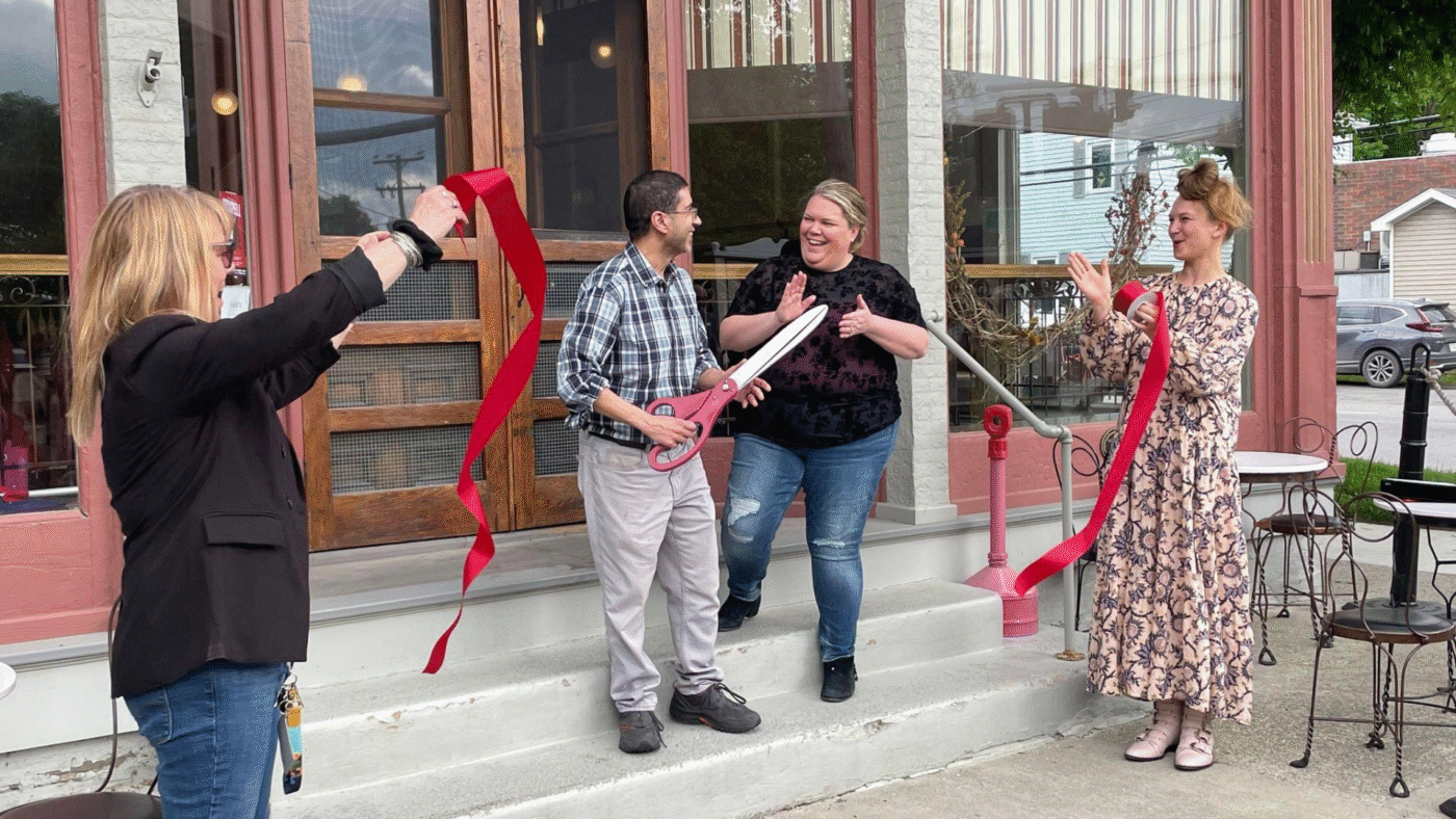 Ribbon cutting ceremony at Jackos celebrating the grand reopening in Salem, NY.