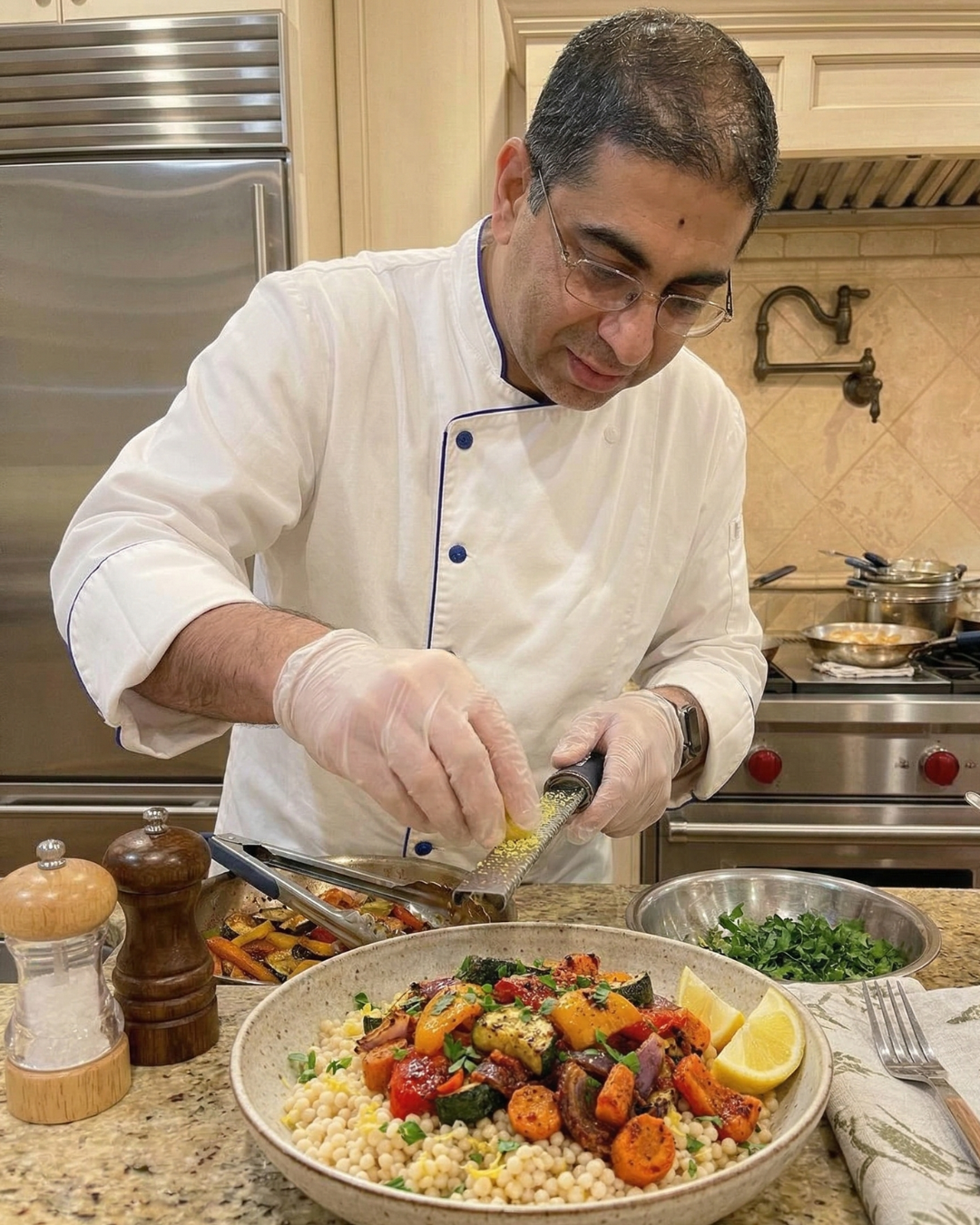 harissa roasted vegetables and couscous