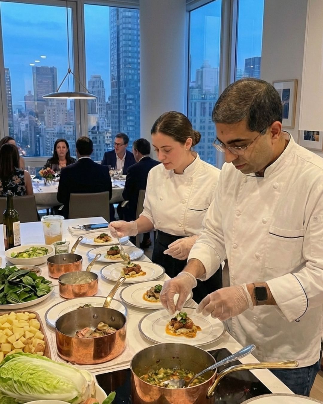 Chef Asif Ismail plating a dish